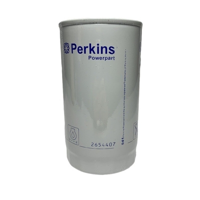 Filtro de óleo de embalagem genuíno 2654407 para Perkins utilizado em oficinas de reparação de máquinas de aço