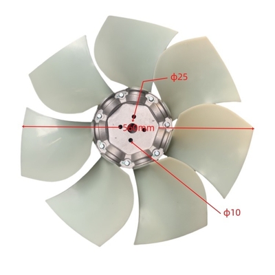 Lâmina de ventilador de radiador de aço e plástico H5T01-00501 para componentes de empilhadeira QSF3.8 QSB4.5